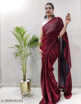 Online Bazaaarr Embellished Bollywood Silk Blend Saree(Maroon)