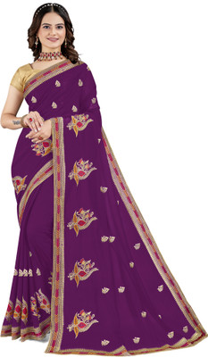 nilkanth creation Self Design Bollywood Georgette Saree(Purple)