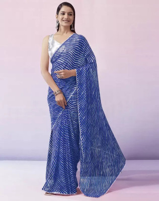 NESHVI ENTERPRISE Digital Print Bollywood Georgette Saree(Blue)