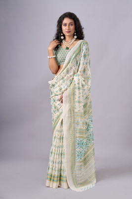 nirmal creation Printed Bollywood Chiffon Saree(Green)