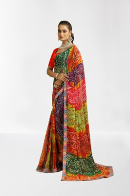 MAHARAJ SAREES Digital Print Bollywood Georgette Saree(Multicolor)