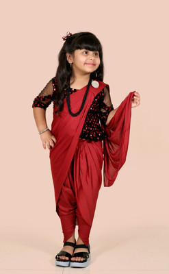 SHREE FASHIONFAB Solid/Plain Bollywood Lycra Blend Saree(Maroon)
