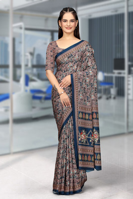 KONICA FAB Digital Print Bollywood Crepe Saree(Multicolor)