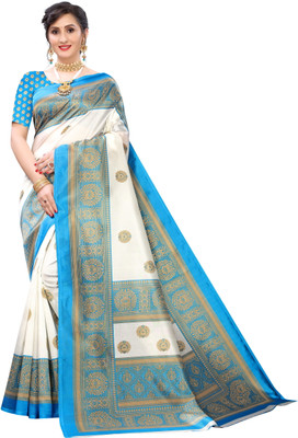 Grubstaker Printed Assam Silk Art Silk Saree(Red)