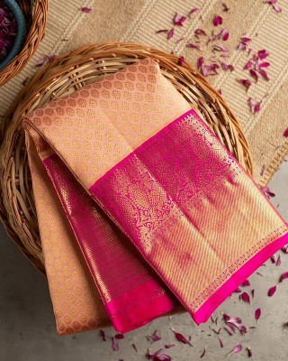 Aldwych Self Design Banarasi Silk Blend Saree(Pink)