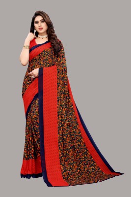 Priyashi Printed Daily Wear Georgette Saree(Red)