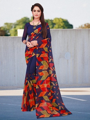 Suali Printed Bollywood Georgette Saree(Multicolor)