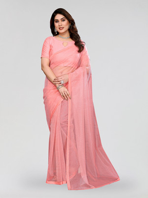 Moda Rapido Self Design, Embellished Bollywood Net Saree(Pink)