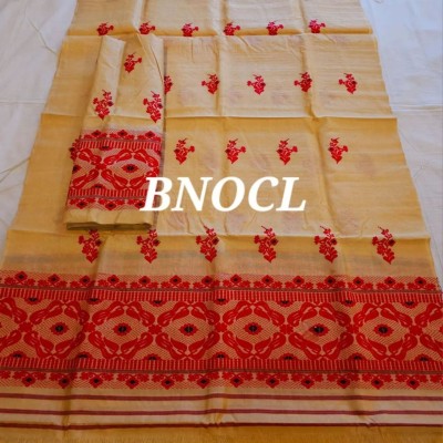 Canizzaro Woven Mekhela Chador Cotton Blend Saree(Beige)