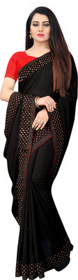 pUNYATHA CREATION Embroidered Bollywood Art Silk Saree(Black)