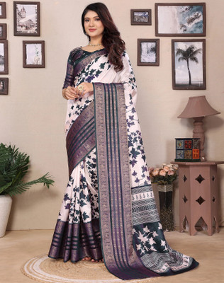 YASHIKA Woven Kanjivaram Art Silk, Jacquard Saree(Blue)