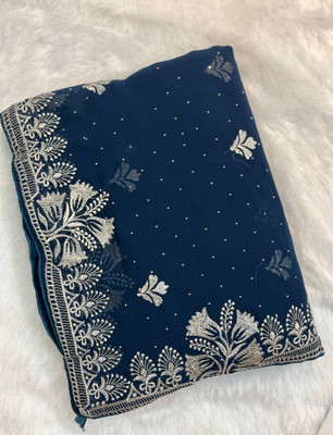 Pallu Patola Printed Banarasi Georgette Saree(Blue)