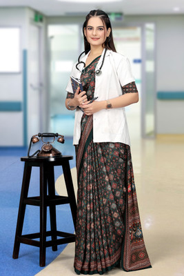 K 5 FASHION Digital Print Bollywood Crepe Saree(Multicolor)