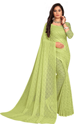 Saadhvi Printed Bollywood Georgette Saree(Light Green)