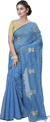 DipDiya Paisley, Self Design Handloom Cotton Blend Saree(Light Blue)