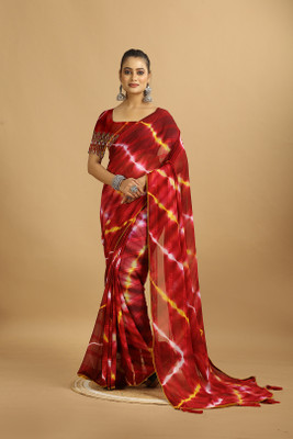 nirmal creation Self Design Bollywood Georgette Saree(Multicolor)
