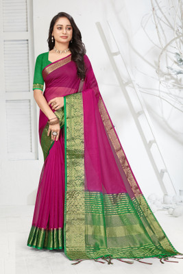 Aarunika MT Solid/Plain Bollywood Organza Saree(Multicolor)