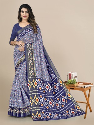RekhaManiyar Printed, Floral Print Bollywood Art Silk Saree(Light Blue)
