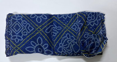 Asha Anandmay Associates Printed, Digital Print Bandhani Georgette Saree(Blue)