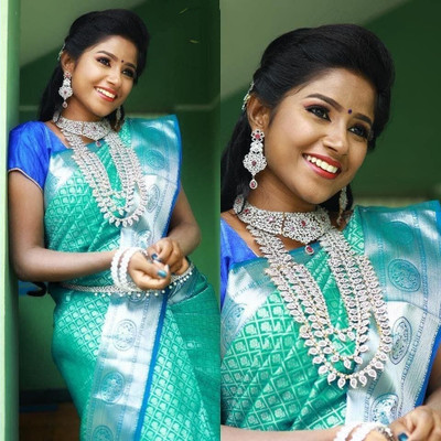 JATADHAR FAB Self Design Kanjivaram Jacquard Saree(Light Green)