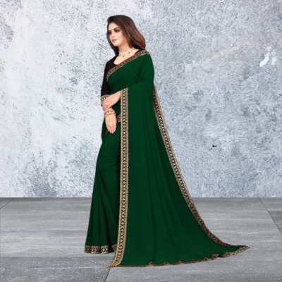 Samrudhh Enterprise Embroidered Bollywood Net Saree(Green)