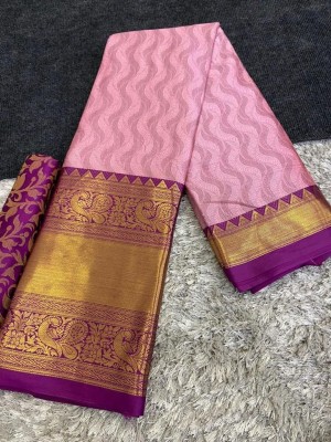 SHWENILA Woven Daily Wear Cotton Silk Saree(Pink, Purple)