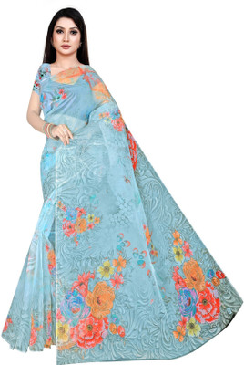 womensaree Printed Daily Wear Organza Saree(Multicolor)