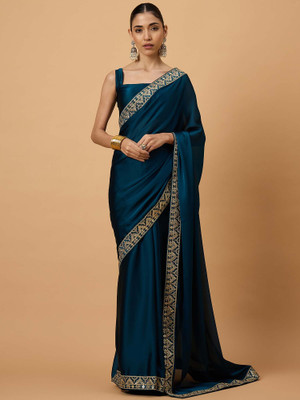 Tasrika Embellished Bollywood Tissue Saree(Blue)