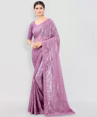 siddharth textiles Embellished Bollywood Georgette Saree(Purple)