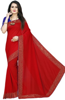 SHAKTIJEN ENTERPRISE Embellished Bollywood Chanderi Saree(Red)