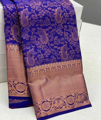 Divastri Woven Kanjivaram Pure Silk Saree(Light Blue)