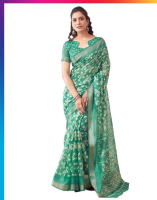 Kanchan Printed Daily Wear Cotton Blend Saree(Multicolor)