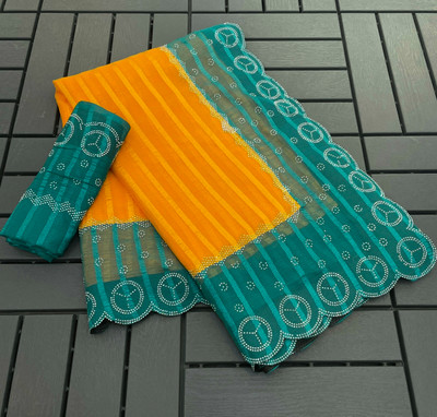 KHRITI FAB Embellished Bollywood Georgette Saree(Yellow)