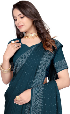 Looootnest Dyed Bollywood Georgette Saree(Blue)