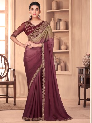 Sareemall Embellished Bollywood Georgette Saree(Magenta)