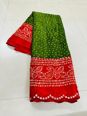 nabil Printed Bandhani Art Silk Saree(Multicolor)