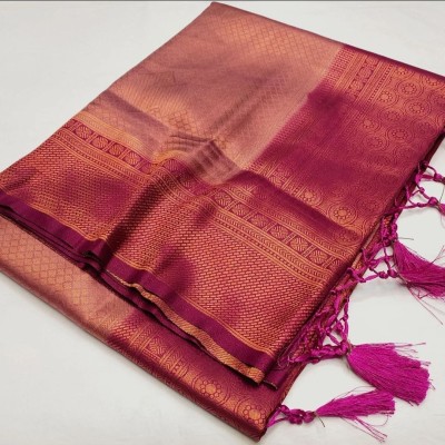 Banaras silk palace Woven Kanjivaram Viscose Rayon Saree(Pink)