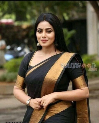 JK ETHNIC WEAR Self Design Chanderi Cotton Silk Saree(Black)