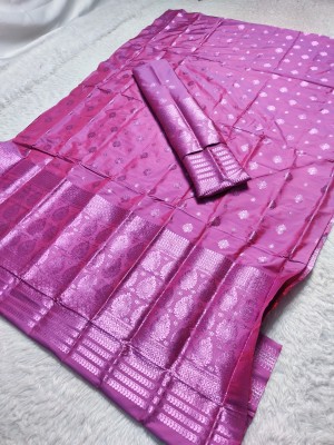 Skiran's Woven Mekhela Chador Polyester Saree(Pink)