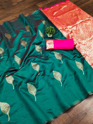 Anahant Creation Floral Print Banarasi Art Silk, Jacquard Saree(Multicolor)
