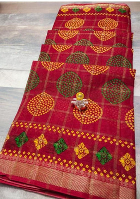 KRISHNA NX Printed Daily Wear Pure Cotton Saree(Magenta)
