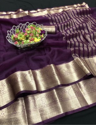 Banaras silk palace Woven Banarasi Organza Saree(Magenta)