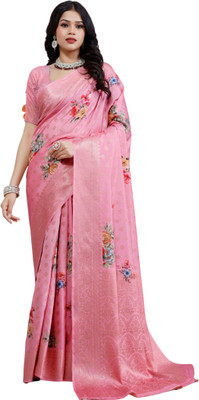 Rashmiwala Digital Print Bollywood Viscose Rayon Saree(Pink)