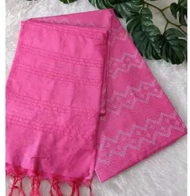 A R HANDLOOM Solid/Plain Bollywood Viscose Rayon, Silk Blend Saree(Pink)