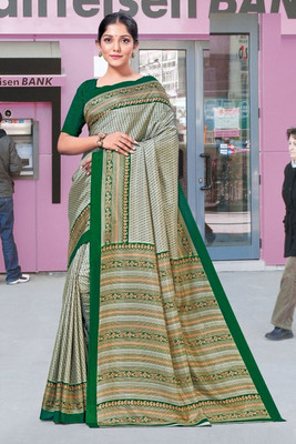 Panchvati NX Printed Bollywood Crepe Saree(Light Green)