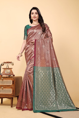 JAY KHODIYAR EMBROIDERY Woven, Self Design Bollywood Jacquard Saree(Maroon)