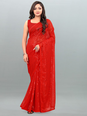 Styli-Nar Creation Printed Bollywood Georgette Saree(Red)