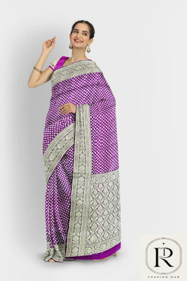Asa fashion Self Design, Woven Banarasi Pure Silk Saree(Purple)