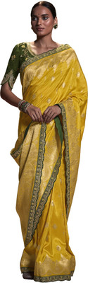 Rukmini by Rajendra Printed Bollywood Polyester Saree(Yellow)