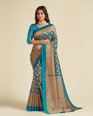 Pari Prints Woven Banarasi Cotton Silk, Jacquard Saree(Dark Blue, Gold)